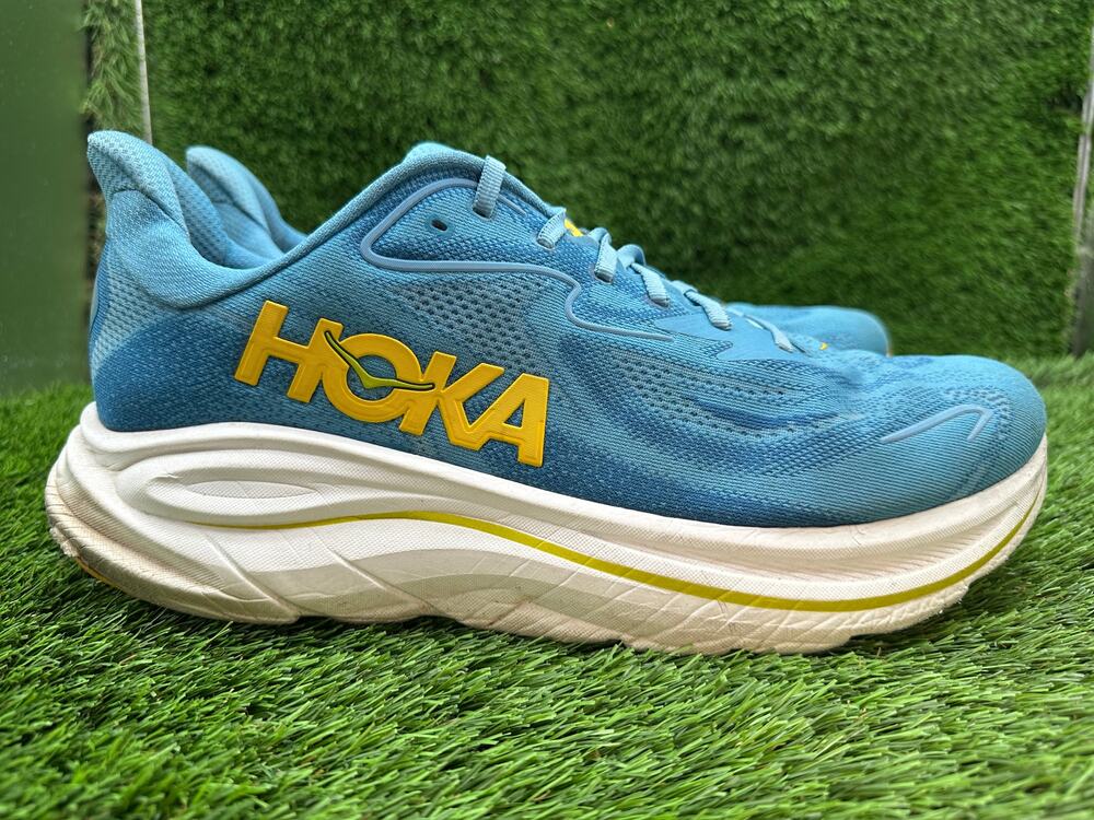 Hoka One One Clifton 10 1162030-ALF Athletic Sneaker Men's 13D Blue Jacquard